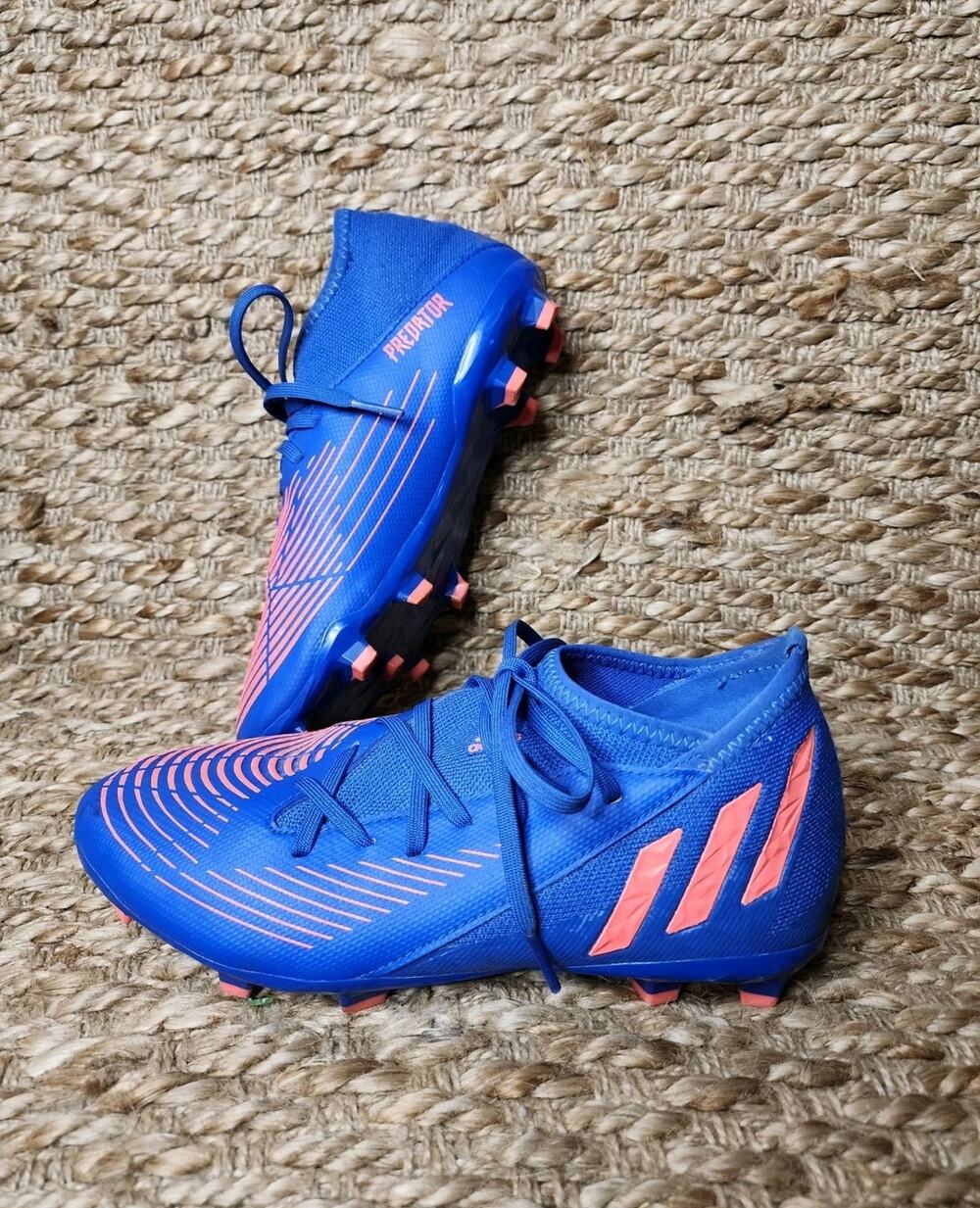 Adidas Predator Edge.3 FG Blue Youth Soccer Cleats GW2361 Athletic Size 5